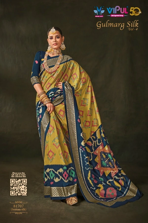 Vipul Gulmarg Silk Vol 4 Beautiful Silk Wholesale Silk Sarees Catalog — Wholesale Sarees, MPA wholesale from Surat — view 9
